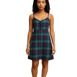Y2K Tartan Dress XXL Clueless Dark Academia 
Inspired Goth Hook Eye Closure